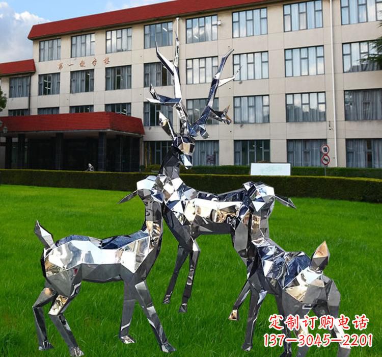 宁夏不锈钢麋鹿雕塑美观耐用的艺术品