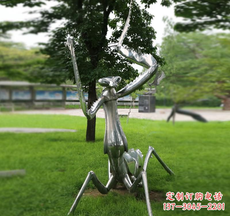 宁夏不锈钢螳螂雕塑精致美观的艺术品
