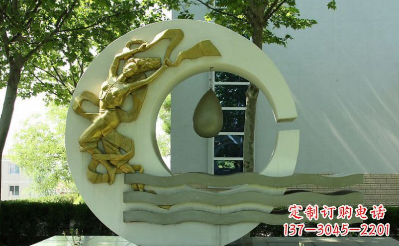 宁夏不锈钢嫦娥奔月景观雕塑