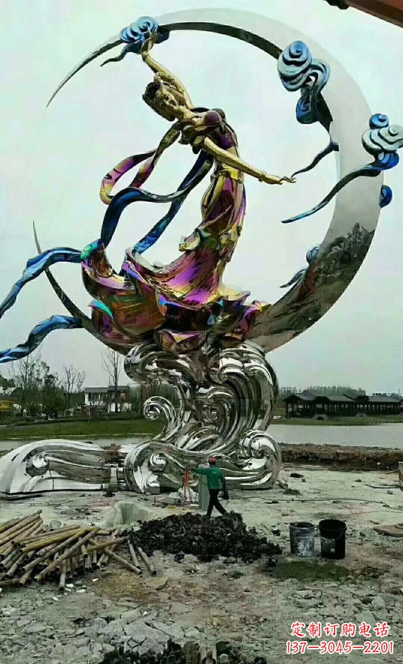 宁夏不锈钢嫦娥奔月雕塑