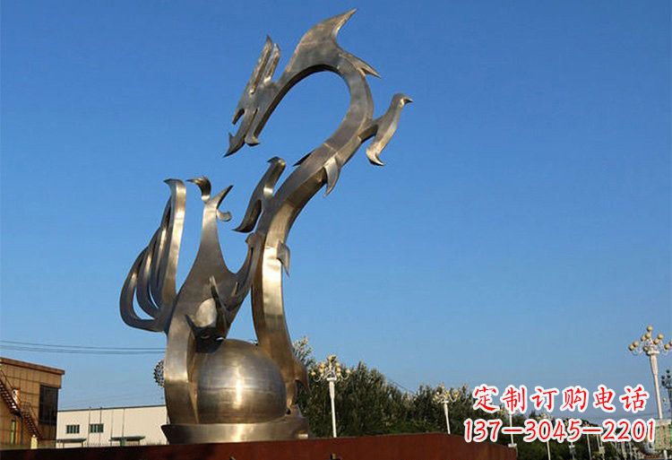 宁夏不锈钢龙凤雕塑以艺术传承文化