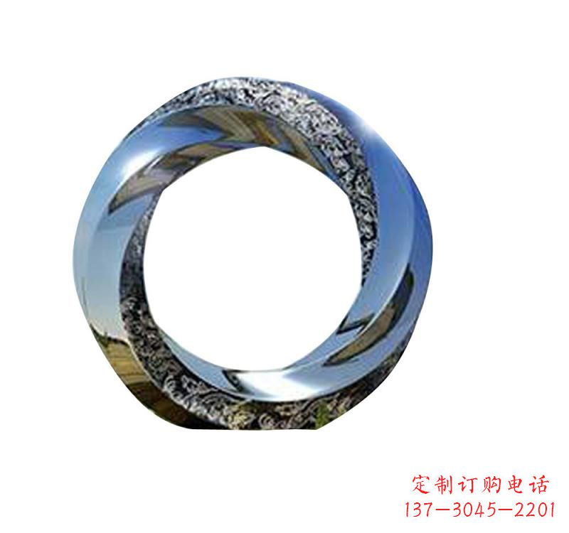 宁夏不锈钢城市抽象圆环雕塑