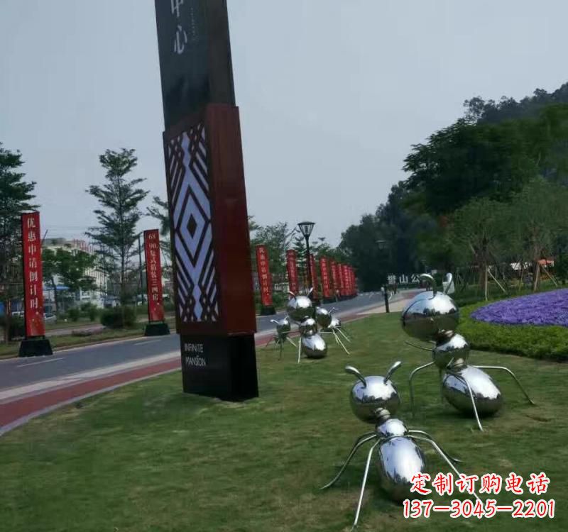 宁夏不锈钢蚂蚁雕塑精美的艺术精品
