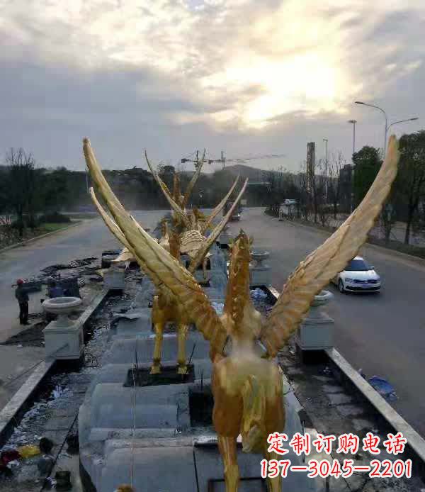 宁夏不锈钢城市飞龙雕塑
