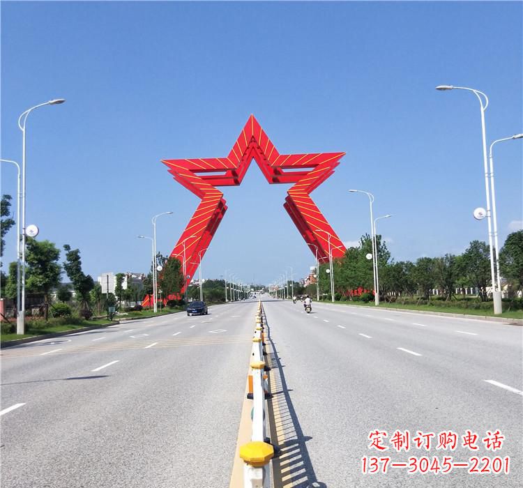 宁夏不锈钢城市拱门雕塑一座精美的艺术作品