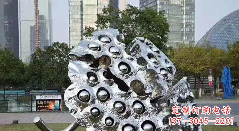 宁夏不锈钢城市的莲蓬雕塑