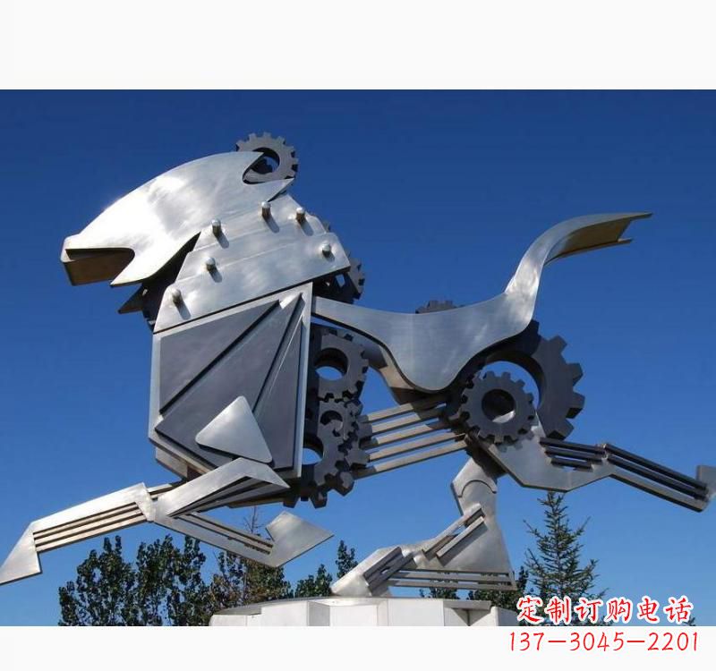 宁夏不锈钢齿轮飞马雕塑精致细腻的艺术品