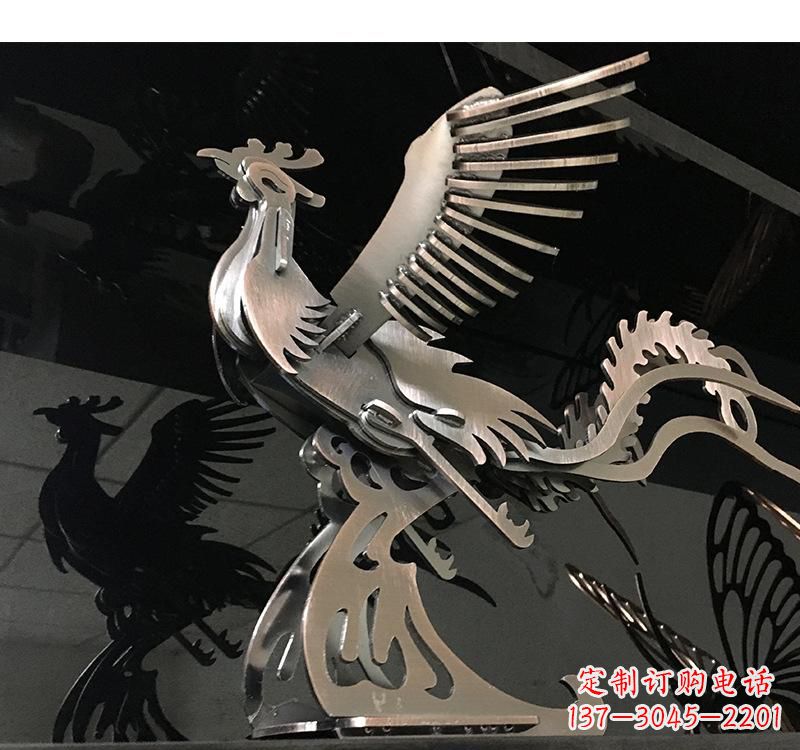 宁夏不锈钢凤凰雕塑精美的艺术品