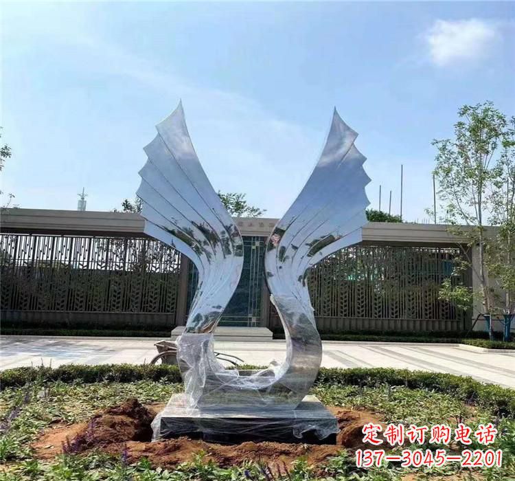 宁夏精美不锈钢翅膀雕塑