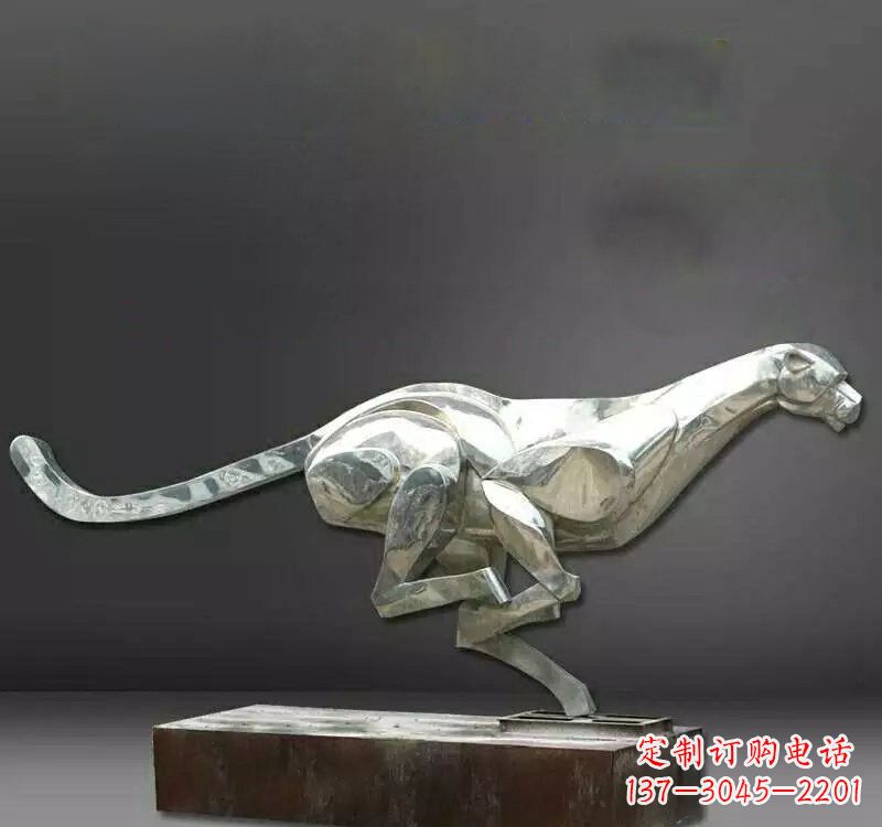 宁夏不锈钢豹子雕塑一种精美的雕塑艺术