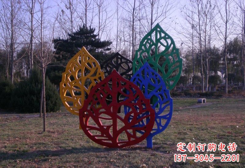 宁夏精美不锈钢树叶雕塑