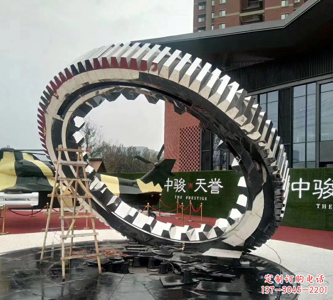 宁夏不锈钢齿轮雕塑以科技艺术的形式演绎动力