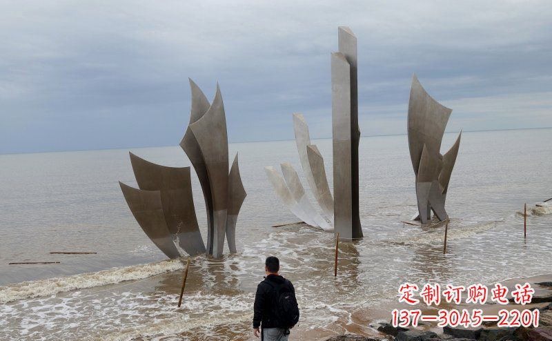 宁夏不锈钢船帆海边景观雕塑