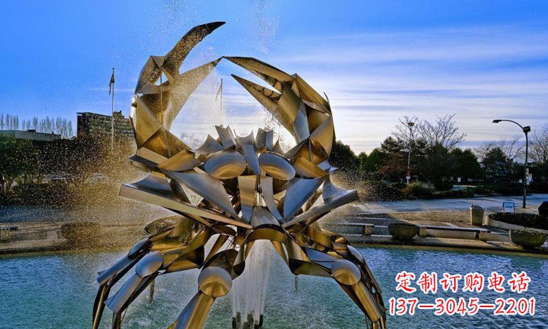 宁夏精美不锈钢螃蟹雕塑