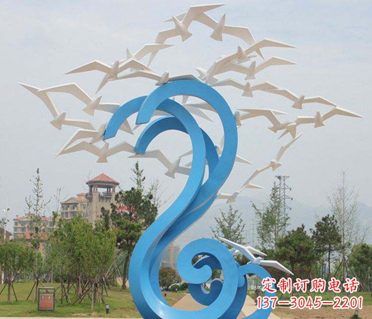 宁夏不锈钢大雁雕塑传承传统文化的象征