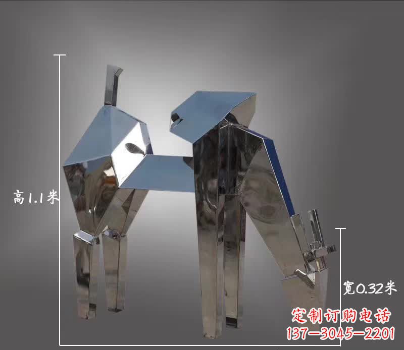 宁夏不锈钢动物雕塑——鹿