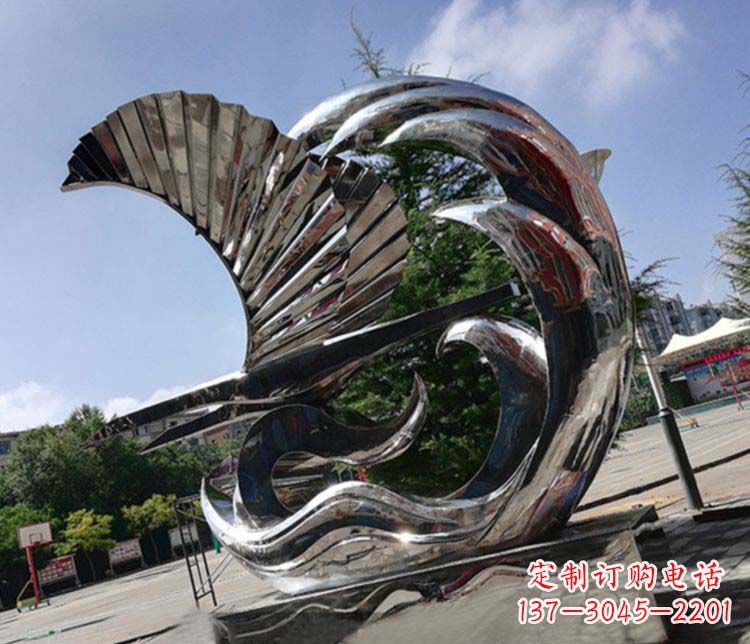 宁夏不锈钢帆船雕塑象征海上生活的艺术精品