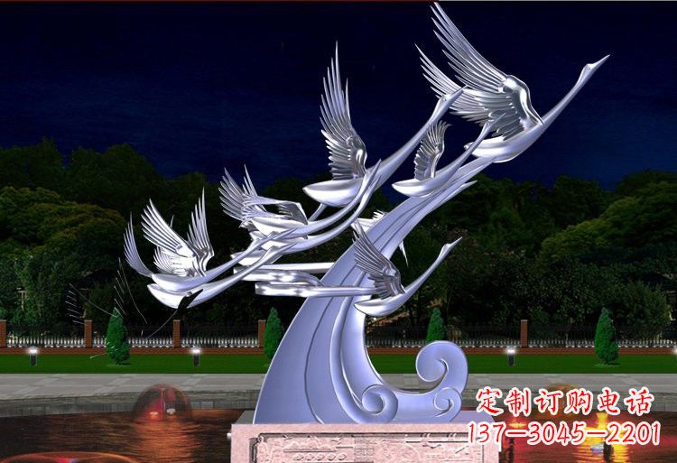 宁夏不锈钢雕塑——以天鹅为灵感