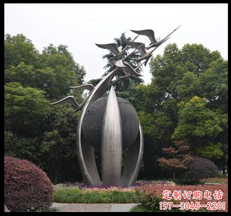 宁夏不锈钢天鹅雕塑
