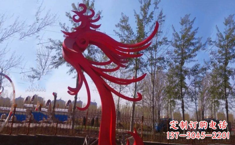 宁夏不锈钢凤凰雕塑——象征着美丽与力量