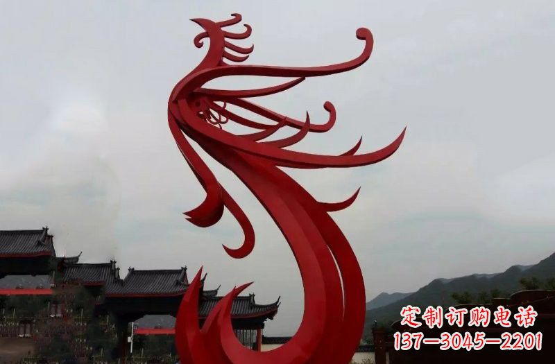 宁夏精美不锈钢凤凰雕塑