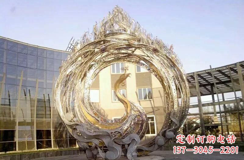 宁夏不锈钢凤凰涅槃雕塑