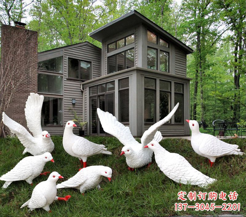 宁夏不锈钢制作的精美鸽子雕塑