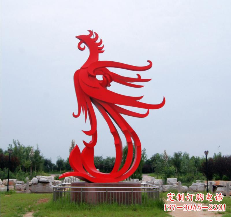 宁夏不锈钢凤凰雕塑绚丽多彩的艺术之美