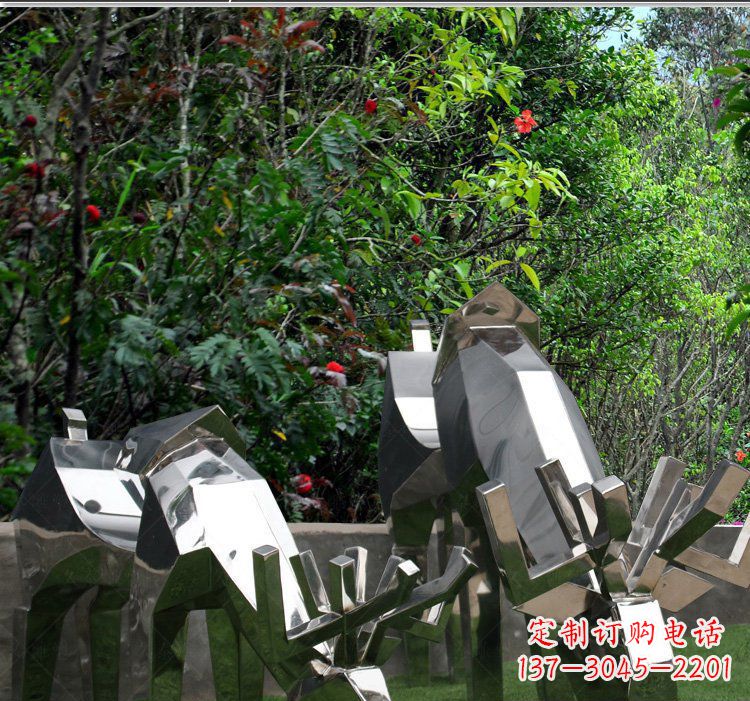 宁夏不锈钢抽象几何麋鹿动物
