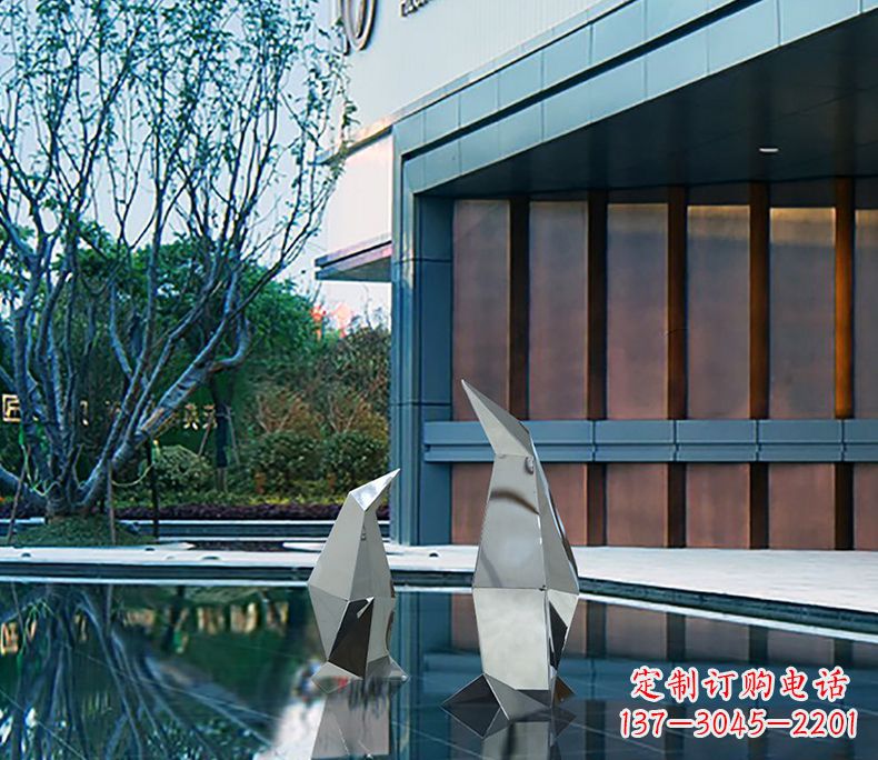 宁夏不锈钢企鹅雕塑一件来自大自然的艺术品