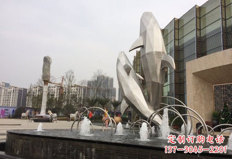 宁夏海豚雕塑——从不锈钢抽象块面到精美的艺术品