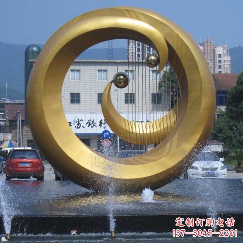 宁夏不锈钢喷泉雕塑美丽与宁静