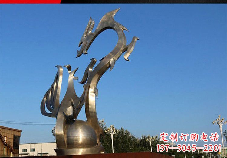 宁夏不锈钢龙凤雕塑艺术精美的精品