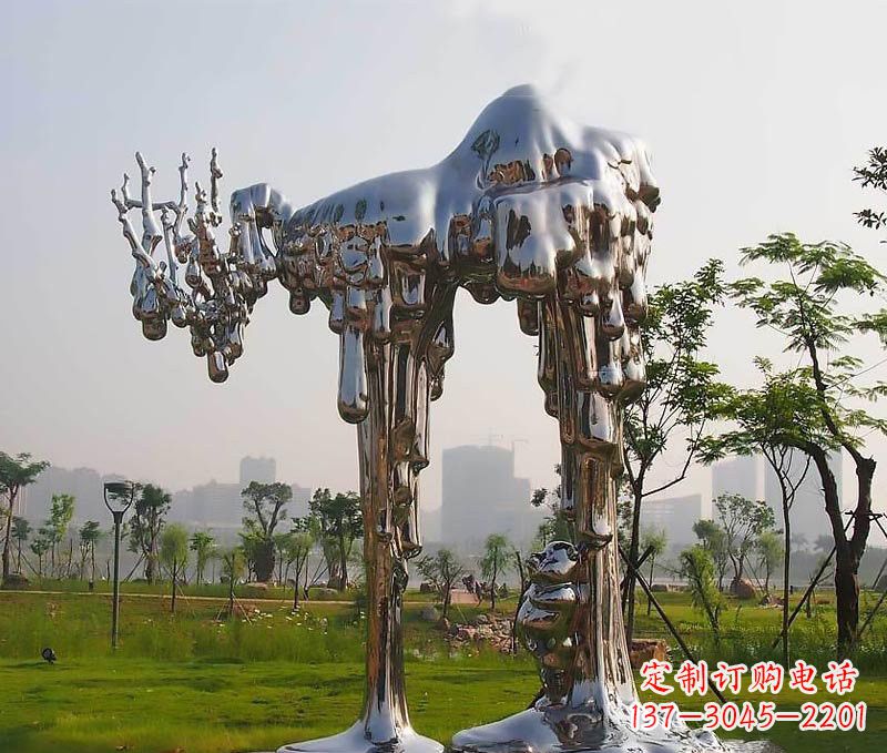 宁夏拱门雕塑以不锈钢点缀精美的艺术品