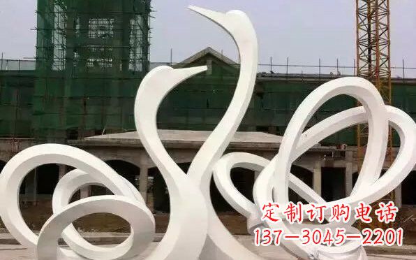 宁夏不锈钢天鹅雕塑美丽而优雅