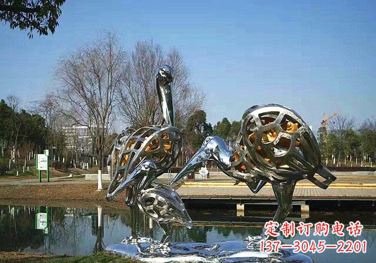 宁夏不锈钢仙鹤雕塑气质高雅、美轮美奂