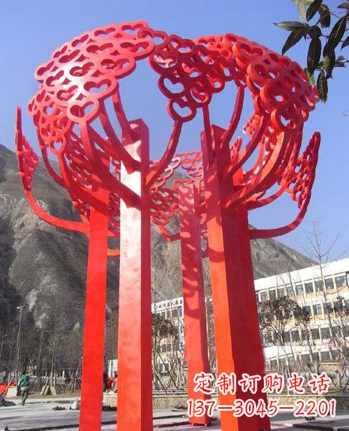 宁夏不锈钢树叶雕塑