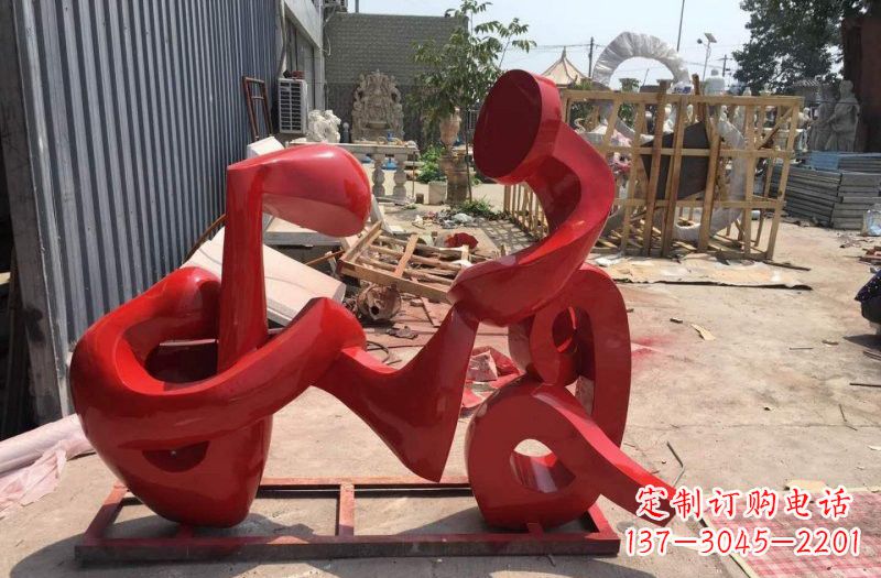 宁夏不锈钢音符雕塑传递美丽的音乐