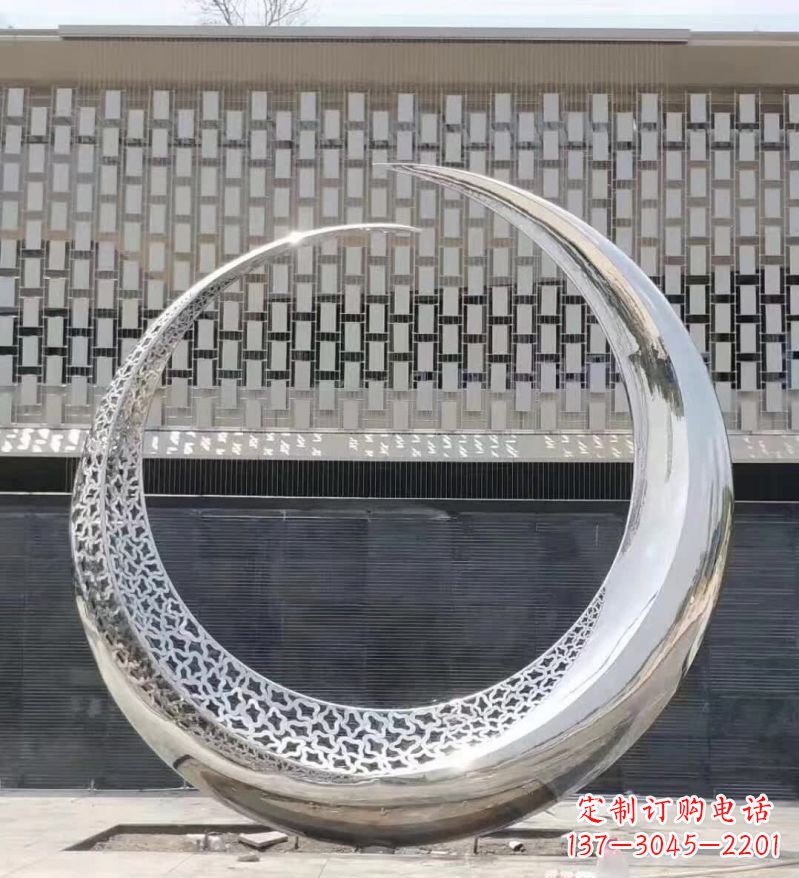 宁夏不锈钢月亮雕塑精美的艺术之作