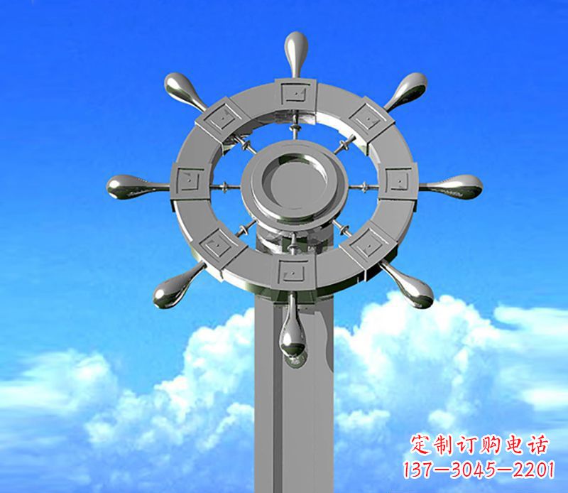 宁夏不锈钢船舵雕塑
