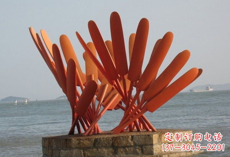宁夏不锈钢船桨雕塑经典的海洋景观