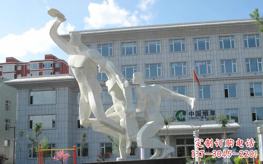 宁夏不锈钢打乒乓球人物雕塑