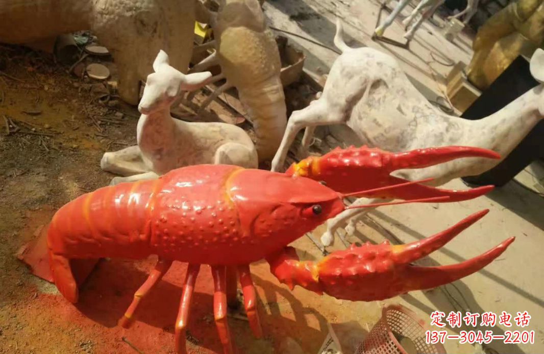 宁夏不锈钢大龙虾雕塑象征着力量与美丽