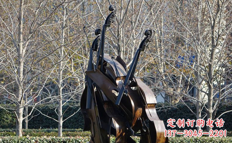 宁夏不锈钢大提琴雕塑细节丰富的艺术象征