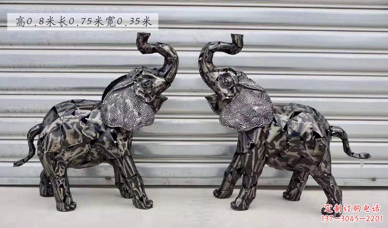 宁夏不锈钢大象雕塑精美的摆件装饰