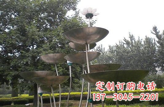 宁夏不锈钢大型荷叶雕塑