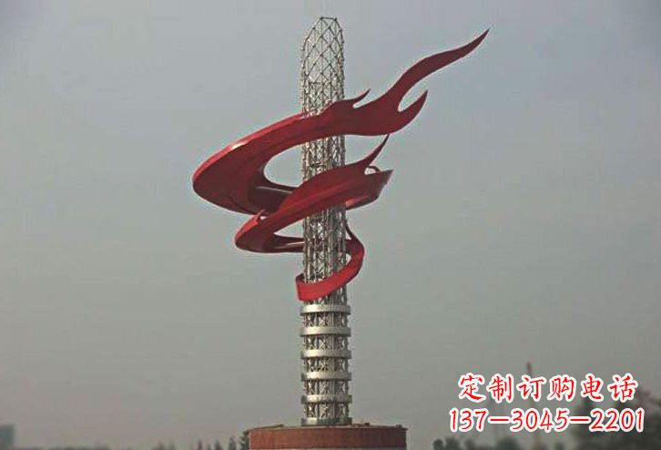 宁夏不锈钢大型火炬雕塑