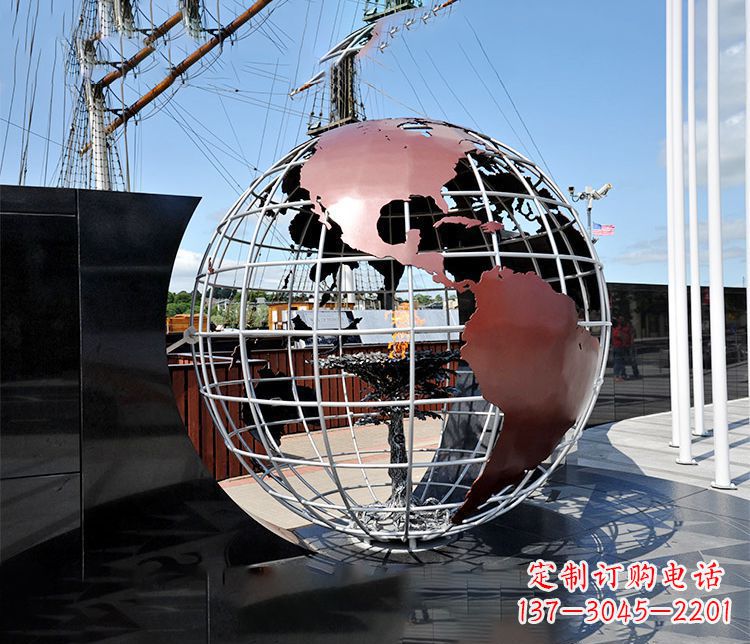 宁夏不锈钢大型地球仪雕塑精美纳米艺术