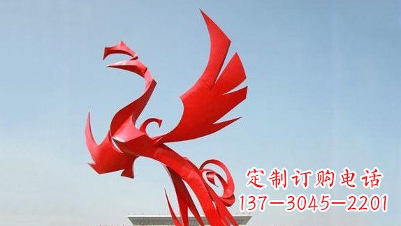 宁夏不锈钢大型飞翔的凤凰雕塑