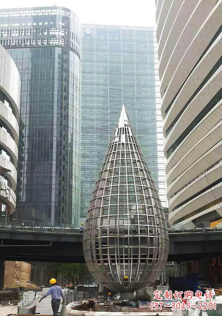 宁夏不锈钢大型水滴城市景观雕塑